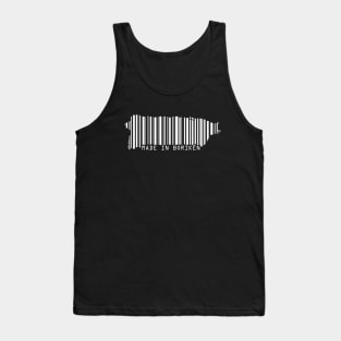 Puerto Rico Map Made in Boriken Barcode White Design Tank Top